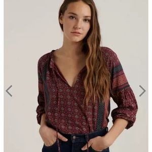 Lucky Brand Border Printed Peasant